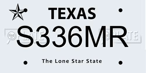S336MR Texas License Plate