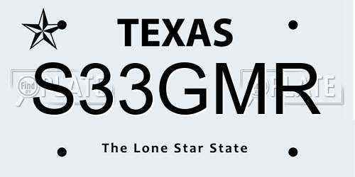 S33GMR Texas License Plate