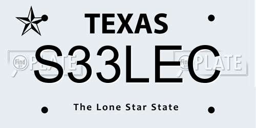 S33LEC Texas License Plate