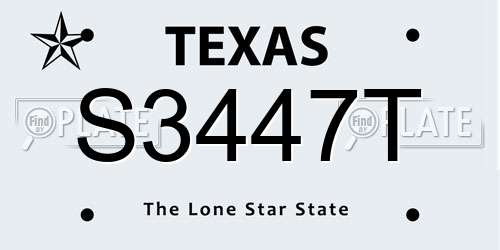 S3447T Texas License Plate