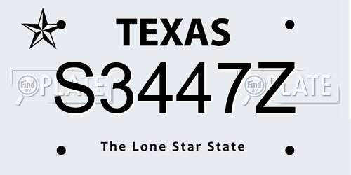 S3447Z Texas License Plate