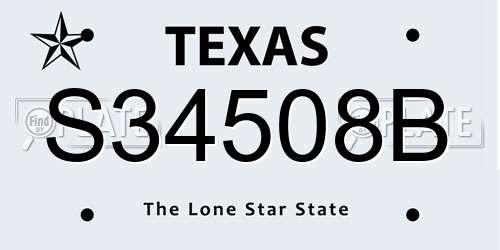 S34508B Texas License Plate