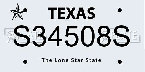 S34508S Texas License Plate