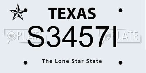 S3457I Texas License Plate