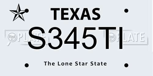 S345TI Texas License Plate