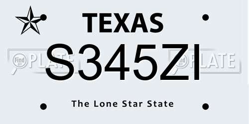 S345ZI Texas License Plate