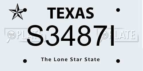 S3487I Texas License Plate