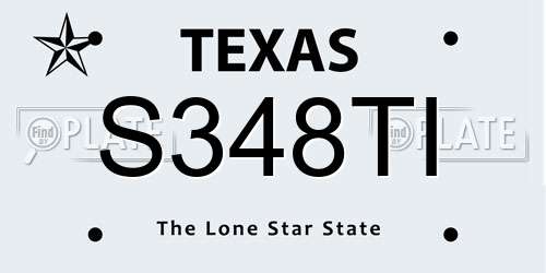 S348TI Texas License Plate