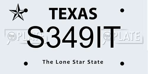 S349IT Texas License Plate