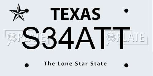 S34ATT Texas License Plate