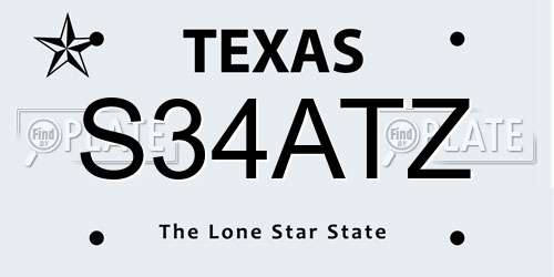 S34ATZ Texas License Plate