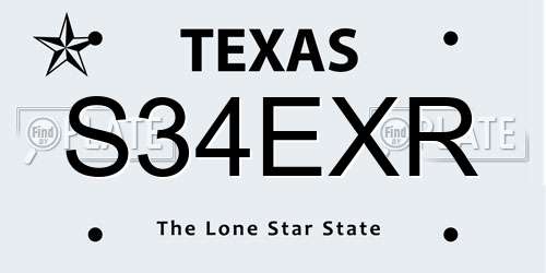 S34EXR Texas License Plate