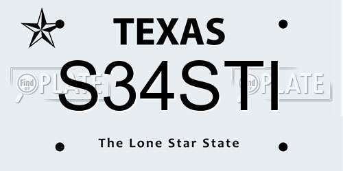S34STI Texas License Plate