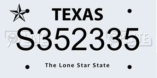 S352335 Texas License Plate