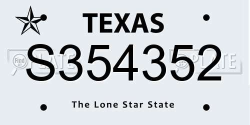 S354352 Texas License Plate