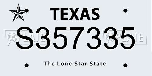 S357335 Texas License Plate