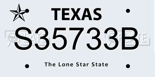 S35733B Texas License Plate