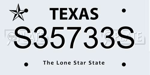 S35733S Texas License Plate