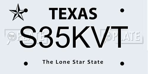 S35KVT Texas License Plate