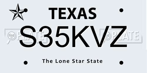 S35KVZ Texas License Plate