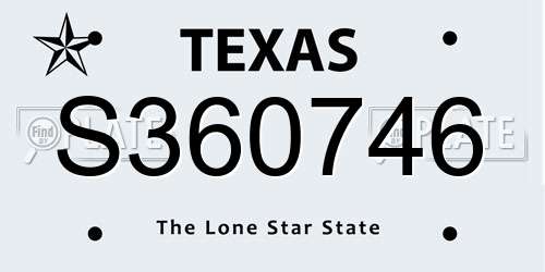 S360746 Texas License Plate