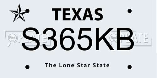 S365KB Texas License Plate
