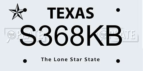 S368KB Texas License Plate