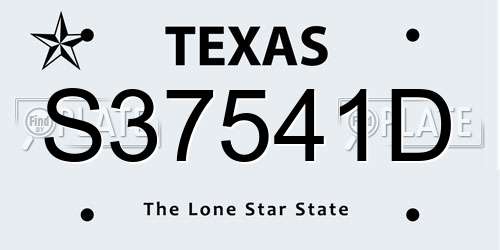S37541D Texas License Plate