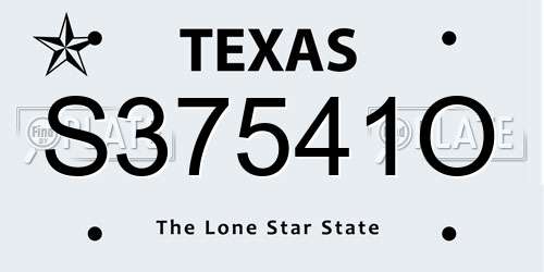 S37541O Texas License Plate