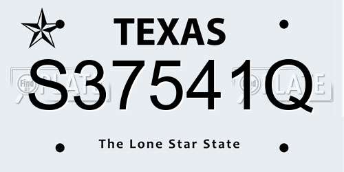 S37541Q Texas License Plate