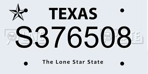 S376508 Texas License Plate
