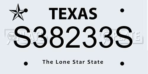 S38233S Texas License Plate
