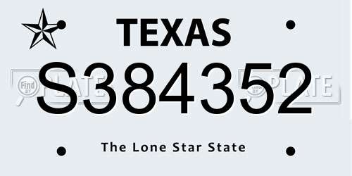 S384352 Texas License Plate