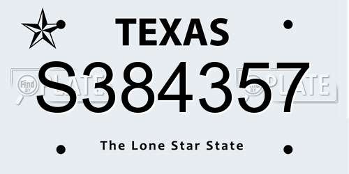 S384357 Texas License Plate