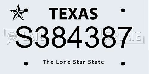 S384387 Texas License Plate