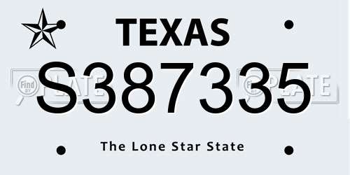 S387335 Texas License Plate