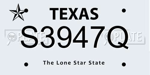 S3947Q Texas License Plate