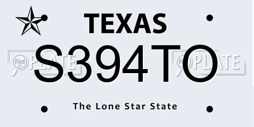 S394TO Texas License Plate