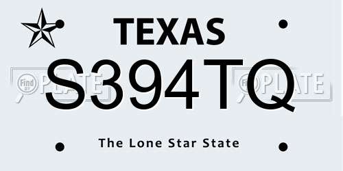 S394TQ Texas License Plate