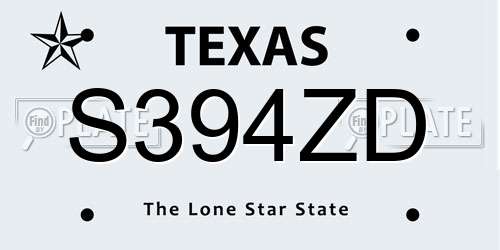 S394ZD Texas License Plate