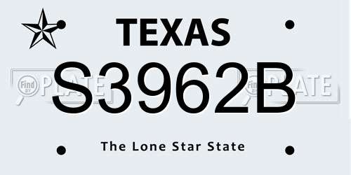 S3962B Texas License Plate