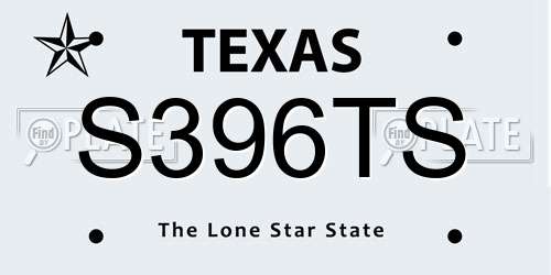 S396TS Texas License Plate