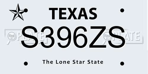 S396ZS Texas License Plate