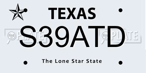 S39ATD Texas License Plate