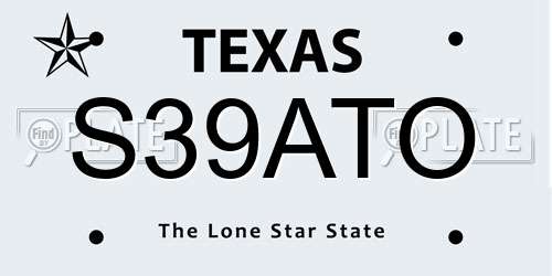 S39ATO Texas License Plate