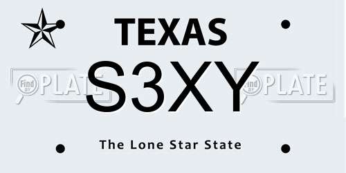 S3XY Texas License Plate