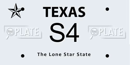 S4 Texas License Plate