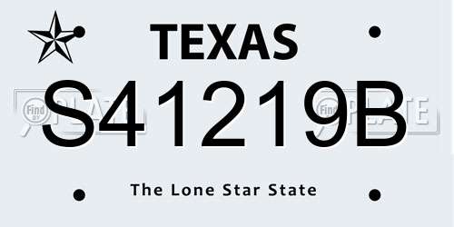 S41219B Texas License Plate