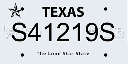 S41219S Texas License Plate