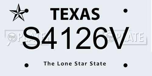 S4126V Texas License Plate